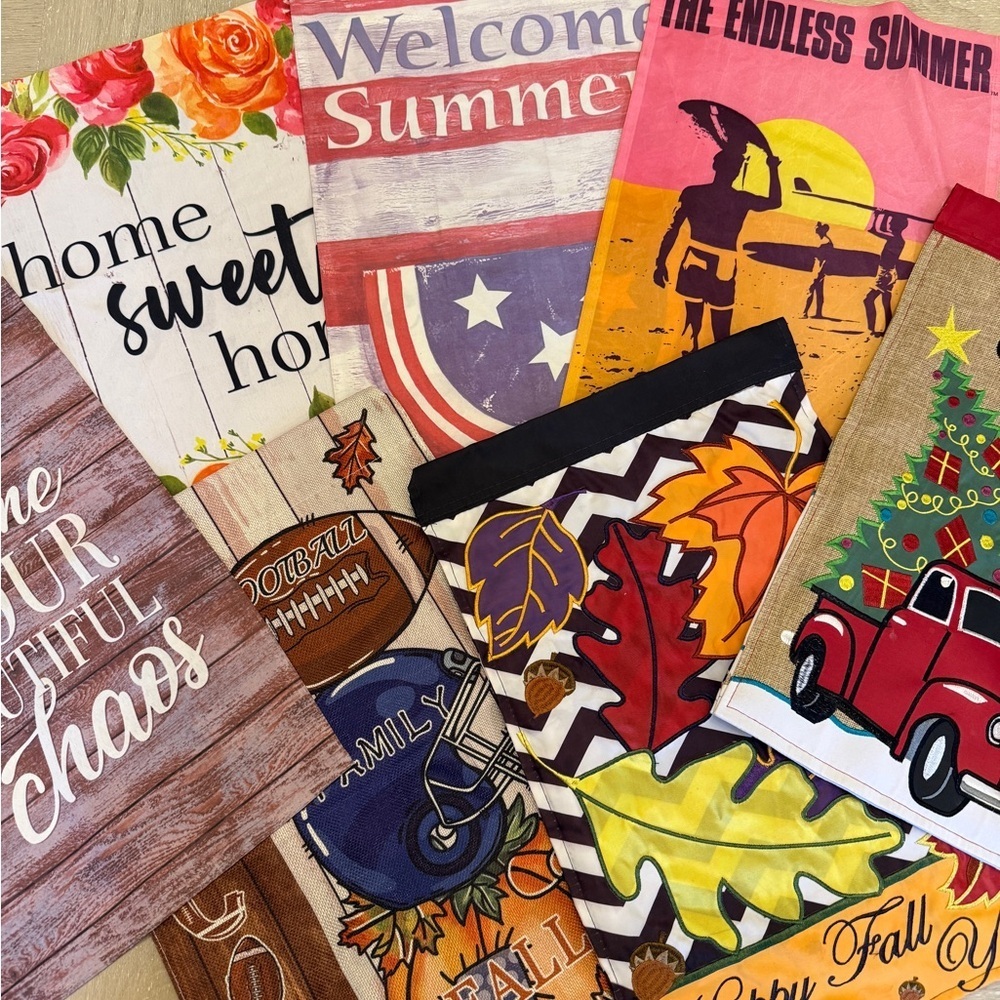 Seasonal Outdoor Garden Flags Set 7 for a variety of seasons and holidays